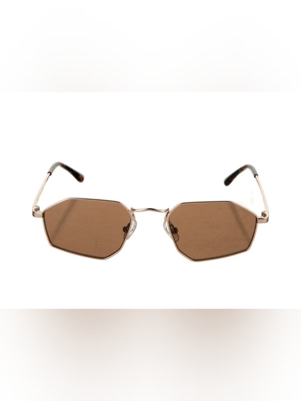 Vehla Square Rimless Sunglasses in Gold with Tinted Lenses
